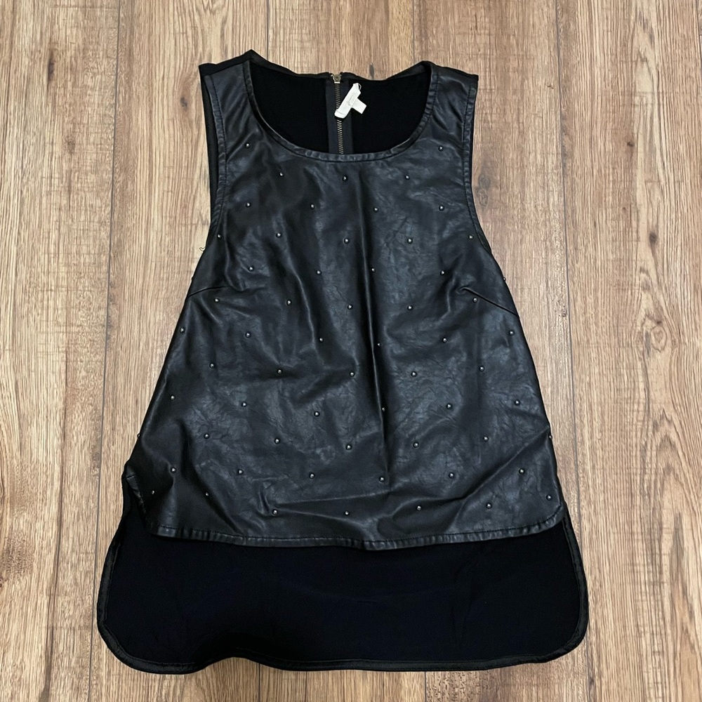 Faux Leather Top